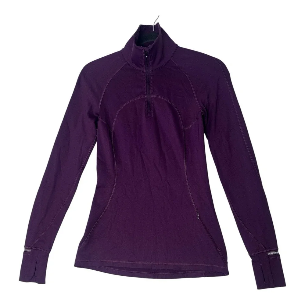 Lululemon First Mile Pullover Jacket Women's Size 4 Purple 1/4 Zip Stretch